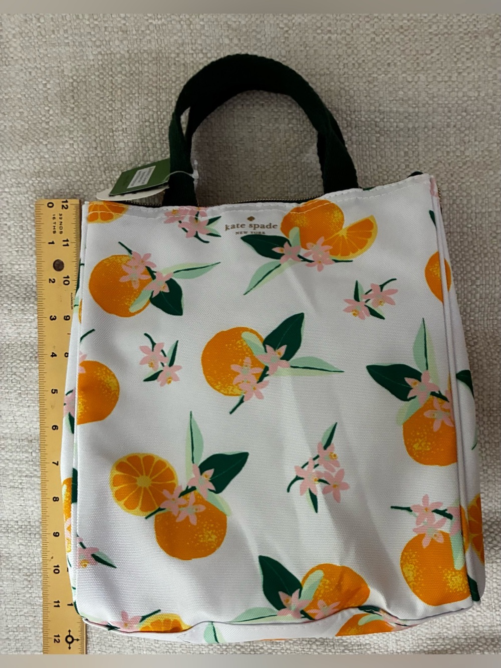 kate spade NWT orange citrus print insulated lunch tote food storage container - Picture 10 of 13